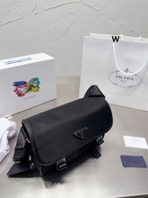 Load image into Gallery viewer, PD258 Re-Nylon and Saffiano Leather Shoulder Bag / 9.4x7.1x3.4inch
