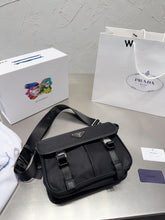 Load image into Gallery viewer, PD258 Re-Nylon and Saffiano Leather Shoulder Bag / 9.4x7.1x3.4inch
