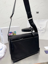 Load image into Gallery viewer, PD258 Re-Nylon and Saffiano Leather Shoulder Bag / 9.4x7.1x3.4inch

