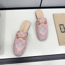 Load image into Gallery viewer, SE1682 Gucci Women&#39;s Princetown slipper with Crystal Horsebit / Size5-11
