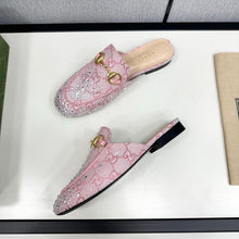 Load image into Gallery viewer, SE1682 Gucci Women&#39;s Princetown slipper with Crystal Horsebit / Size5-11
