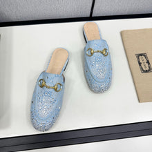 Load image into Gallery viewer, SE1683 Gucci Women&#39;s Princetown slipper with Crystal Horsebit / Size5-11
