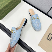 Load image into Gallery viewer, SE1683 Gucci Women&#39;s Princetown slipper with Crystal Horsebit / Size5-11
