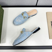 Load image into Gallery viewer, SE1683 Gucci Women&#39;s Princetown slipper with Crystal Horsebit / Size5-11

