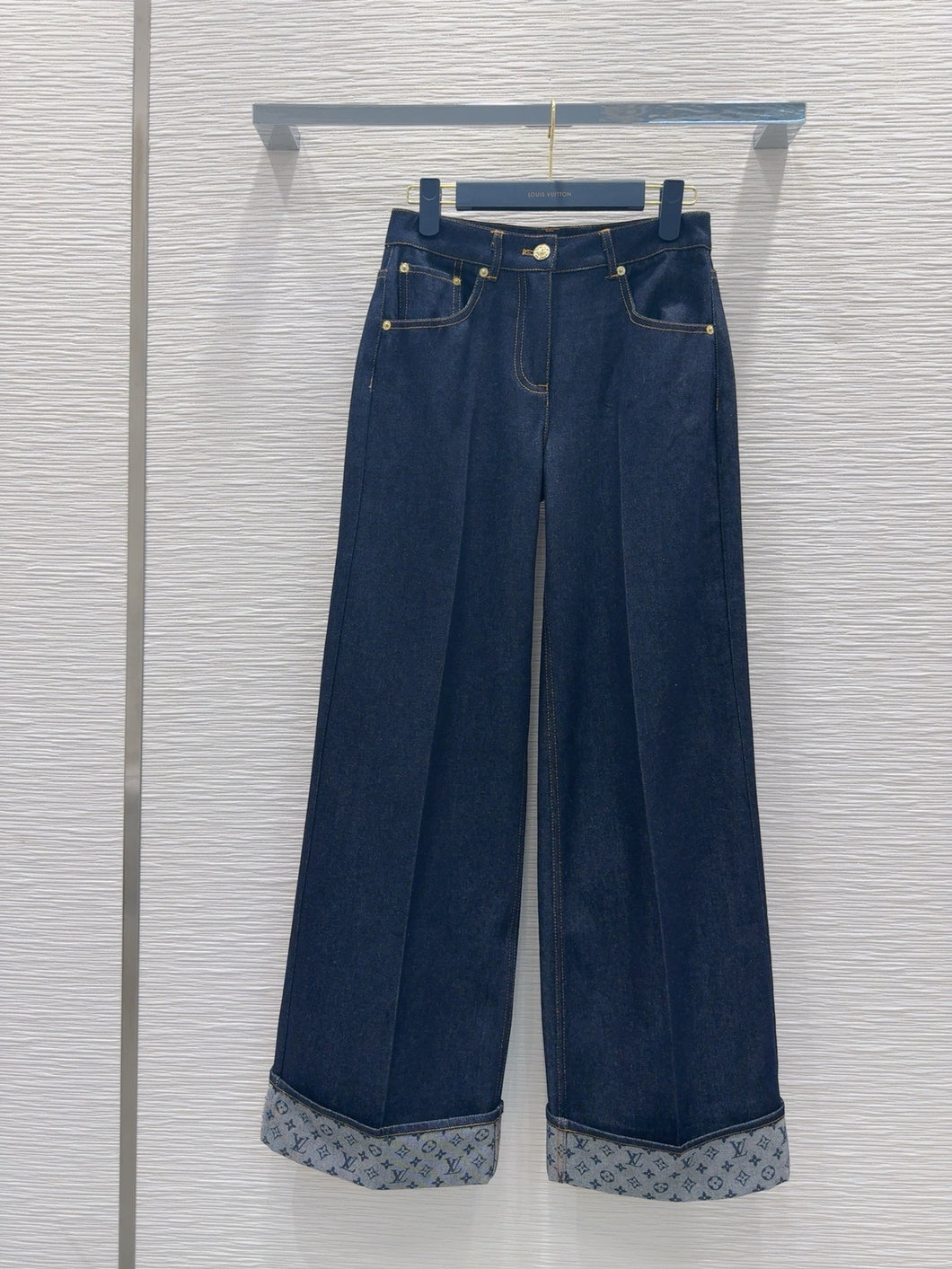 CLTH464 LV Cuffed Hem Flared Jeans