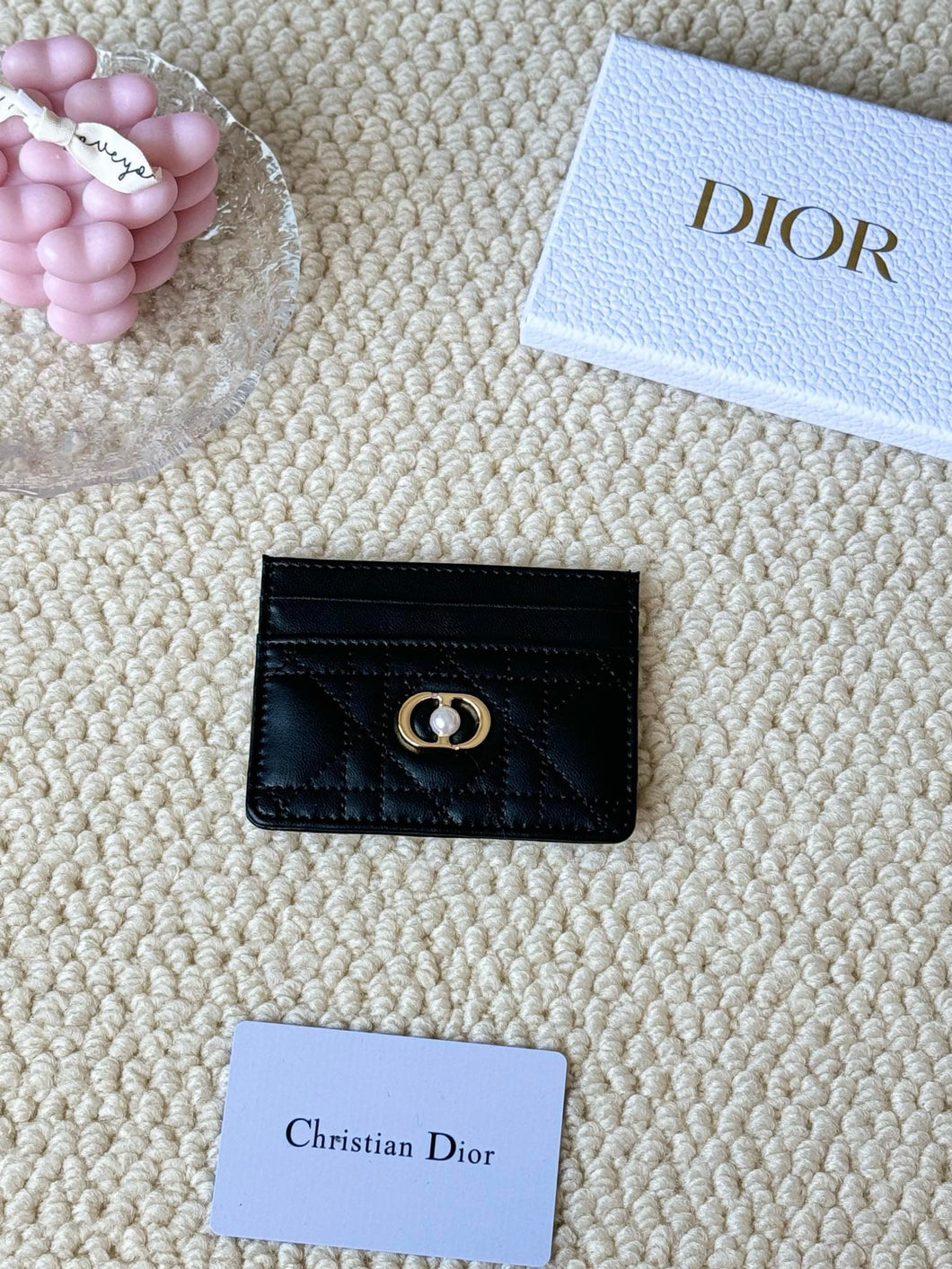 DR501 Dior Jolie Freesia Card Holder /  4 x 3 x 0.5 inches