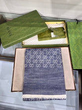 Load image into Gallery viewer, CLTH340 GG Wool Shawl with Web / 70X200cm(27.5x78.7in)
