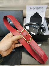 Load image into Gallery viewer, BL209 YSK Cassandre Belt with Square Buckle in Smooth Leather / 30mm
