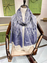Load image into Gallery viewer, CLTH339 GG Wool Shawl with Web / 70X200cm(27.5x78.7in)
