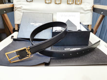 Load image into Gallery viewer, BL209 YSK Cassandre Belt with Square Buckle in Smooth Leather / 30mm
