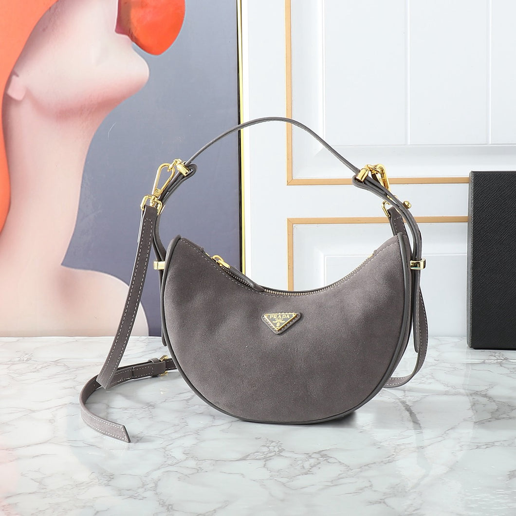 PD364 Prada Arqué Small Leather Shoulder Bag / 8.9x7.3x2.3inch