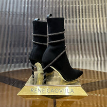 Load image into Gallery viewer, SE1491 Rene Caovilla Margot Black And Silver Ankle Boot 105 / Size4-12
