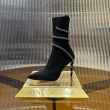 Load image into Gallery viewer, SE1491 Rene Caovilla Margot Black And Silver Ankle Boot 105 / Size4-12
