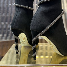 Load image into Gallery viewer, SE1491 Rene Caovilla Margot Black And Silver Ankle Boot 105 / Size4-12
