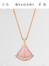 Load image into Gallery viewer, LW1427 BVLGARI Divas' Dream Pink Chalcedony Fan Necklace
