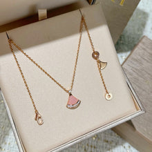Load image into Gallery viewer, LW1427 BVLGARI Divas' Dream Pink Chalcedony Fan Necklace
