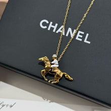 Load image into Gallery viewer, JW1430 CHANEL Equestrian Knight Horse Necklace
