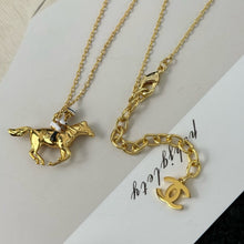 Load image into Gallery viewer, JW1430 CHANEL Equestrian Knight Horse Necklace
