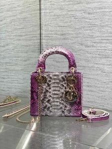 DR574 Mini Lady Dior Bag(Snakeskin) / 6.5 x 6 x 3 inches / HIGHEST QUALITY VERSION