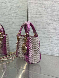 DR574 Mini Lady Dior Bag(Snakeskin) / 6.5 x 6 x 3 inches / HIGHEST QUALITY VERSION