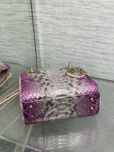 DR574 Mini Lady Dior Bag(Snakeskin) / 6.5 x 6 x 3 inches / HIGHEST QUALITY VERSION