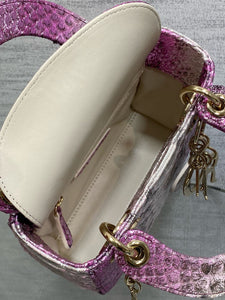 DR574 Mini Lady Dior Bag(Snakeskin) / 6.5 x 6 x 3 inches / HIGHEST QUALITY VERSION
