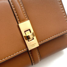 Load image into Gallery viewer, CL130  Small Trifold Wallet 16 in Shiny Calfskin Brown / 4 x 4 x 2 IN
