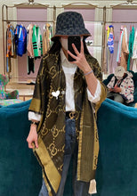 Load image into Gallery viewer, CLTH410 GG Jacquard Shawl / 51&quot;W x 51&quot;L
