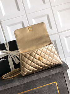 CC1159 Small Flap Bag with Top Handle / 5.5x9.4x3.9inch / HIGHEST QUALITY VERSION