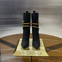 Load image into Gallery viewer, SE1491 Rene Caovilla Margot Black And Silver Ankle Boot 105 / Size4-12
