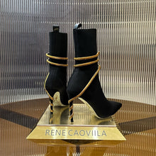 Load image into Gallery viewer, SE1492 Rene Caovilla Margot Black And Silver Ankle Boot 105 / Size4-12
