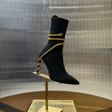 Load image into Gallery viewer, SE1491 Rene Caovilla Margot Black And Silver Ankle Boot 105 / Size4-12

