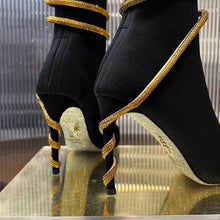 Load image into Gallery viewer, SE1492 Rene Caovilla Margot Black And Silver Ankle Boot 105 / Size4-12
