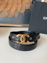 Load image into Gallery viewer, BL270 CHANEL Classic Double C Belt in Gunmetal &amp; Calfskin / 3.0 cm
