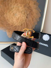 Load image into Gallery viewer, BL270 CHANEL Classic Double C Belt in Gunmetal &amp; Calfskin / 3.0 cm
