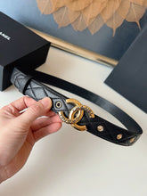 Load image into Gallery viewer, BL270 CHANEL Classic Double C Belt in Gunmetal &amp; Calfskin / 3.0 cm
