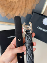 Load image into Gallery viewer, BL271 CHANEL Classic Double C Belt in Gunmetal &amp; Calfskin / 3.0 cm
