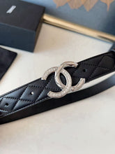 Load image into Gallery viewer, BL272 CHANEL Classic Double C Belt in Gunmetal &amp; Calfskin / 3.0 cm
