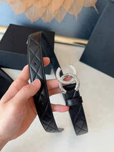 Load image into Gallery viewer, BL272 CHANEL Classic Double C Belt in Gunmetal &amp; Calfskin / 3.0 cm
