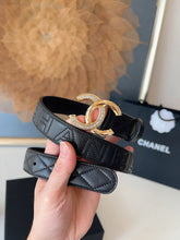 Load image into Gallery viewer, BL273 CHANEL Classic Double C Belt in Gunmetal &amp; Calfskin / 3.0 cm
