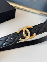 Load image into Gallery viewer, BL273 CHANEL Classic Double C Belt in Gunmetal &amp; Calfskin / 3.0 cm
