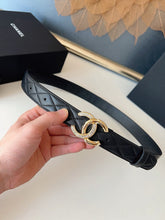 Load image into Gallery viewer, BL273 CHANEL Classic Double C Belt in Gunmetal &amp; Calfskin / 3.0 cm
