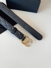Load image into Gallery viewer, BL273 CHANEL Classic Double C Belt in Gunmetal &amp; Calfskin / 3.0 cm
