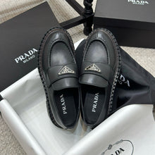 Load image into Gallery viewer, SE1506 PRADA Double Chocolate Leather Loafers / Size5-10
