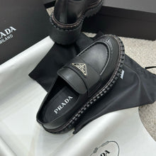 Load image into Gallery viewer, SE1506 PRADA Double Chocolate Leather Loafers / Size5-10
