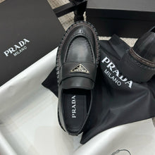 Load image into Gallery viewer, SE1506 PRADA Double Chocolate Leather Loafers / Size5-10
