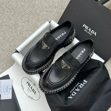 Load image into Gallery viewer, SE1506 PRADA Double Chocolate Leather Loafers / Size5-10
