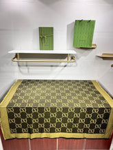 Load image into Gallery viewer, CLTH345 GG Lamé Jacquard Shawl / 55.1&quot;W x 55.1&quot;L
