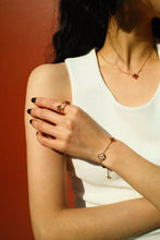 Load image into Gallery viewer, JW1018 LV Color Blossom BB Sun Ear Stud/Bracelet, Pink Gold and Cornelian
