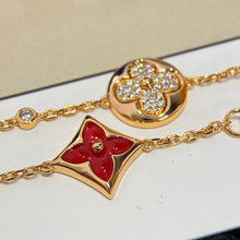Load image into Gallery viewer, JW1018 LV Color Blossom BB Sun Ear Stud/Bracelet, Pink Gold and Cornelian
